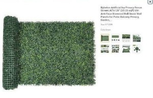 lot 170 image: Bybeton Artificial Ivy Privacy Fence Screen - 50 Sq. Ft. UV Protected Wall Planter