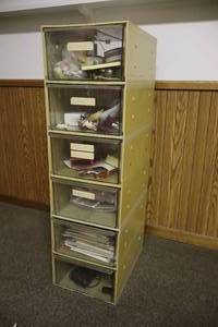 Plastic Storage File Cabinet wContents