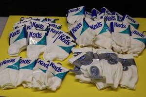 New Keds White Socks, Crew, Ankle Etc.
