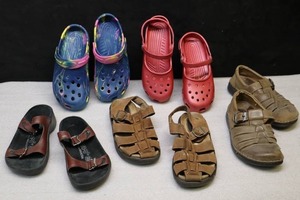 Womens ShoesSize 737 Crocs, Bare Traps, Tatami Birkenstock Leather Sandals Etc.