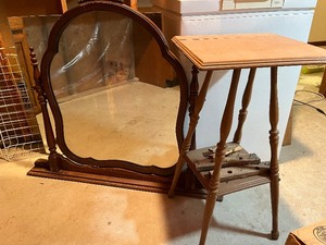 Project WoodAntique Swivel Vanity Mirror, Accent Table, Mirror
