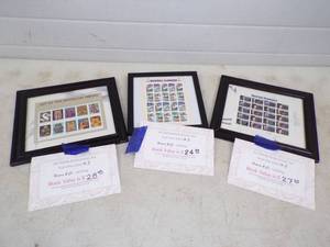 lot 9 image: Framed Postage Stamps  The Art of American Indian, Baseball Sluggers, and American Scientists
