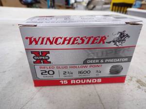 lot 83 image: 15 Rounds of 20 Gauge  2 34 Rifled Slug