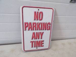 lot 103 image: No Parking Any Time Metal Sign