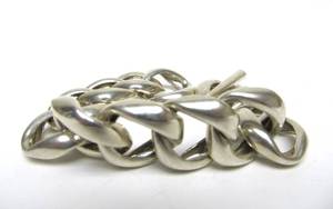 Large Vintage Sterling Silver Link Bracelet