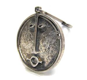 Large &amp Outstanding Vintage Signed Sterling Silver Abstract Face Pendant by Jorma Laine - Finland&nbsp