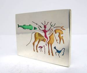 Southwestern Sterling Silver Pendant Cave Painting Style Design