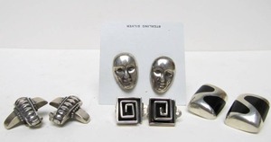 4 Sets of Sterling Silver Earrings Southwestern Vintage etc