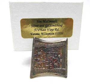 Outstanding Sculptural Brutalist Sterling Silver Brooch by Jim McConnell