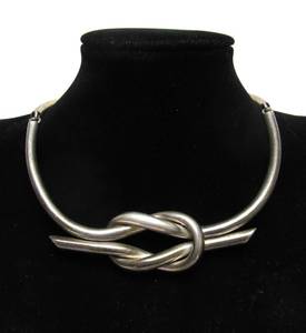 Large Vintage TAXCO Sterling Silver Knot Necklace