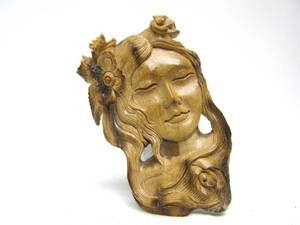 Large &amp Impressively Carved Mammoth Ivory Brooch wYoung Womans Face by Susan Tereba