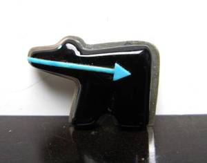 Signed Vintage Sterling &amp Carved Stone Southwestern Zuni Bear Fetish Pendant by Stu Natachu