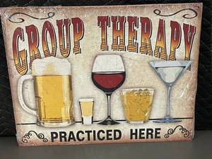 G 4 - Vintage Style Group Therapy Wall Sign - Bar Decor