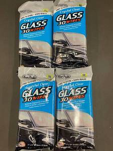 H 1 - 4 Packs of Four Peaks Crystal Clear Glass Wipes - 30 Wipes Each