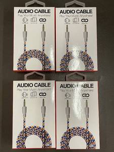 Set of 4 Audio Cables with 3.5mm Jack - Durable Insulation, 3 Feet Long