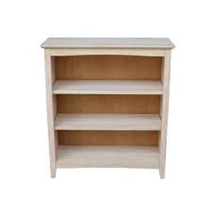 International Concepts 36 in. Unfinished Solid Wood 3-Shelf Standard Bookcase with Adjustable Shelves Customer Returns See Pictures