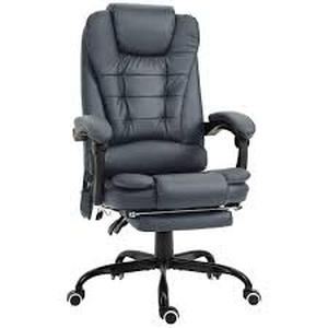 Vinsetto Blue 7-Point Faux Leather Vibrating Massage Office Chair, High Back Executive with Lumbar Support  Customer Returns See Pictures
