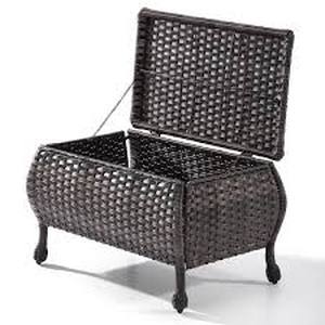 Brown Wicker Outdoor Patio Storage Coffee Table Customer Returns See Pictures