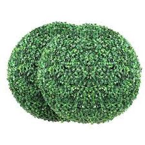 VEVOR Artificial Topiaries Boxwood Trees 16 in. Green Artificial Boxwood Topiaries Without Containers Ball-Shape Plant, (2Pcs)  Customer Returns See Pictures