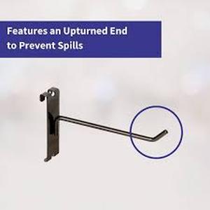 6 in. Black Deluxe Hook for Slatwall (Pack of 96) by Econoco Customer Returns See Pictures
