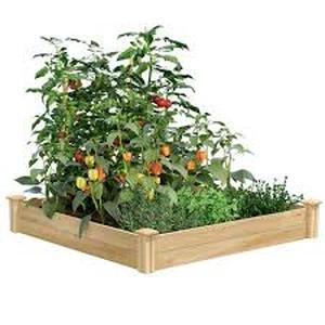 Greenes Fence 4 ft. x 4 ft. x 7 in. Original Cedar Raised Garden Bed Customer Returns See Pictures
