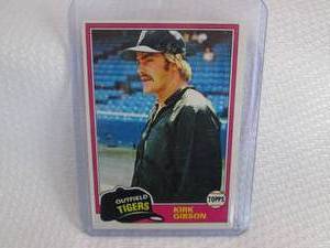 1981 Topps Kirk Gibson Rookie Card...