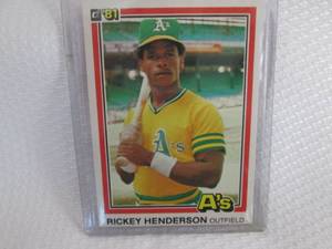 1981 Donruss Rickey Henderson Card...