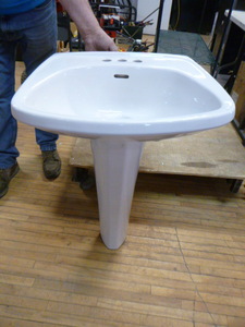 lot 147 image: Porcelain Pedestal Bathroom Sink