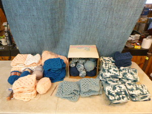 lot 151 image: Crocheted Squares and Yarn