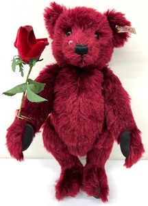lot 174 image: Steiff Dew Drop Rose Dark Red (40cm) - 1999 - With Box and Certification of Authenticity