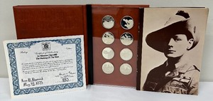 lot 1 image: Sir Winston Churchill The Making of the Man Sterling Silver Proof Medals Collection-May 19, 1975 by American Express Company