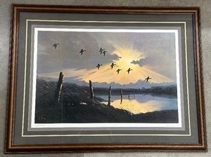 lot 153A image: Les C. Kouba - Artists Proof of Evening Flight Mallards - Signed