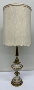 lot 26L image: Stiffel Brass and Enamel Tall Mid Century Lamp