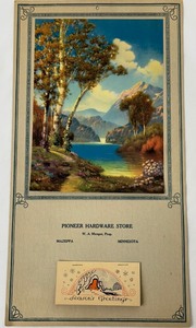 lot 191 image: C. Wainwright Paradise 1930 Calendar from Pioneer Hardware Store, W.A. Munger Prop. Mazeppa Minnesota