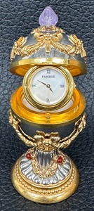 lot 5 image: Imperial Collection Faberge Egg by Tatiana Faberge  Collectible Faberg Egg Clock