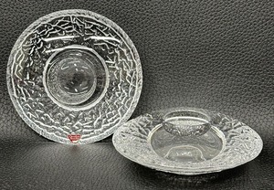 lot 27 image: Orrefors Crystal Art Glass Discuss Votive Candle Holders - Set of Two
