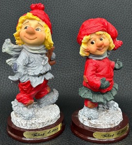 lot 36 image: Rolf Lidberg Original for RBA Sweden & Moose International Tomte Boy & Girl Figurines