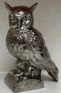 lot 54D image: Ceramic Silver Wise Owl Statue