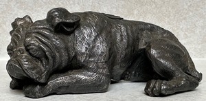 lot 107D image: Yale University Bronze Bull Dog with Yale Crest on the Back