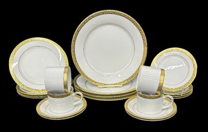 lot 70 image: Royal Gallery Gold Buffet Service for Four