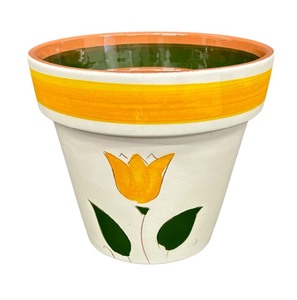 lot 135 image: Vintage Stangl Pottery Yellow Tulip Planter Pot
