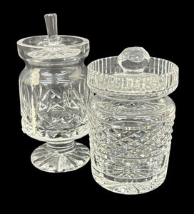 lot 204 image: Waterford Crystal Jam and Sugar Covered Jars