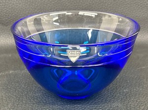 lot 190C image: Orrefors Sweden Neptunus Blue Incalmo Modern Glass Bowl