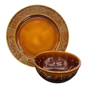 lot 217C image: Vintage Stangl Pottery Verdura Platter and Bowl