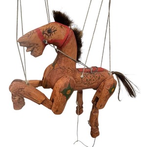 lot 233 image: Vintage Wooden Horse Puppet