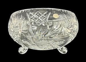 lot 223 image: Vintage Bohemian Crystal Footed Bowl