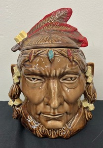 lot 141C image: Vintage McCoy Indian Head Cookie Jar