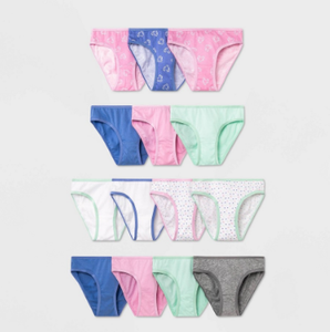 lot 31 image: 5 Pack Lot - Girls 14pk Heart Tie-Dye Cotton Bikini - Cat & Jack Size 14