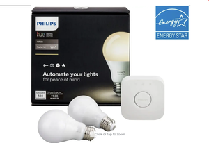 lot 68 image: Philips - Hue A19 60W Equivalent Wireless Starter Kit - White