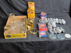 lot 119 image: Kerr and Ball Canning Jar Variety Pack with Lids and Rubbers